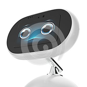 Robot with smart screen. Household Assistant. 3d illustration