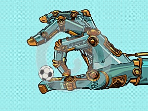 The robot and the soccer ball