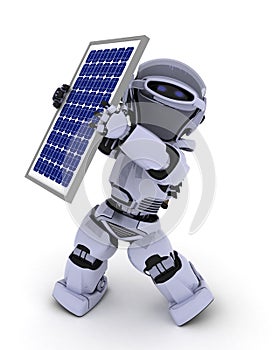 Robot with solar panel