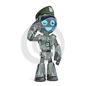 Robot solider, military robot 3d rendering on white background photo