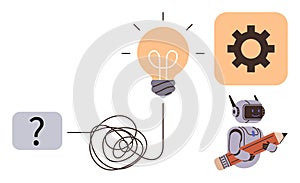 Robot Solving Problem with Creative Idea and Innovation Process