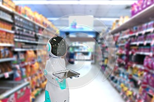 Robot in supermarkets the artificial intelligence technology shopping