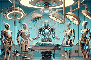 A robot surgeon performs operations