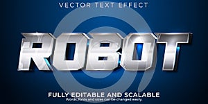 Robot text effect, editable metallic and technology text style