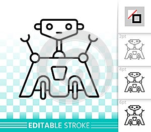 Robot simple black line vector icon