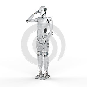 Robot thinking or computing