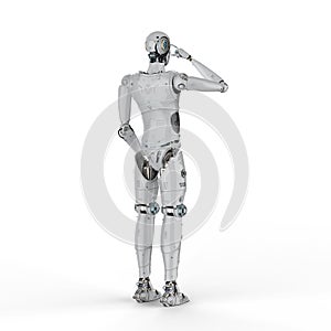 Robot thinking or computing