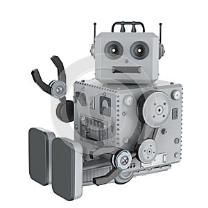 Robot tin toy hand up