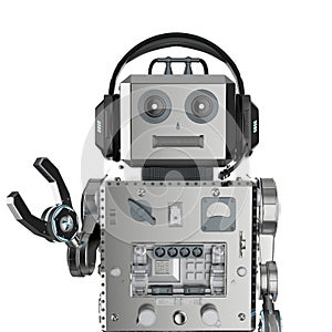 Robot tin toy with headset