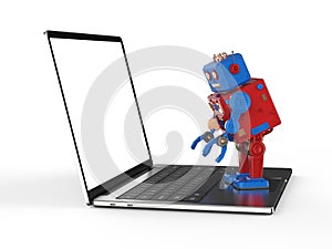 Robot tin toy with notebook