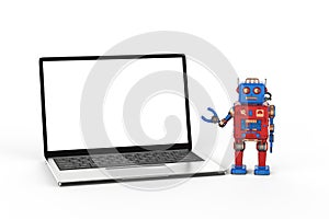 Robot tin toy with notebook