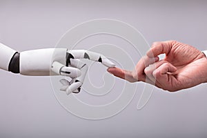 Robot Touching Human Finger