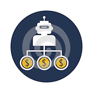 Robot trading flat vector icon which can easily modify or edit