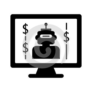 Robot trading flat vector icon which can easily modify or edit