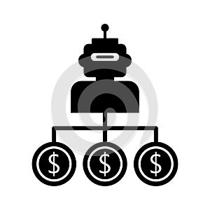 Robot trading flat vector icon which can easily modify or edit