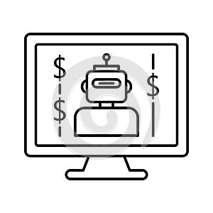 Robot trading flat vector icon which can easily modify or edit