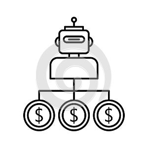 Robot trading flat vector icon which can easily modify or edit