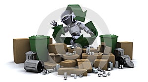 Robot with trash