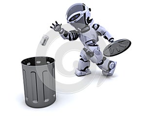 Robot with trash