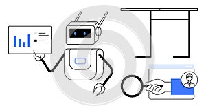 Robot Using Data Dashboard with Digital Search Interface Technology, AI, and Future Automation
