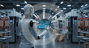 AI Robot in a Modern Warehouse