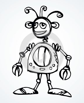 Robot. Vector drawing icon sign