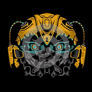 Robot vector illustration with detailing