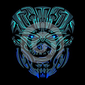 Robot vector illustration with detailing