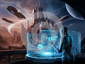 Robot virtual technology virtual image photo background