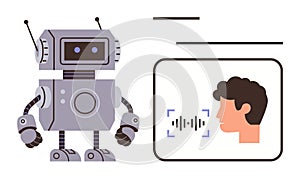 Robot and Voice Recognition Interface Representing Artificial Intelligence and Human Interaction