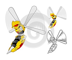 Robot Wasp Cartoon Character