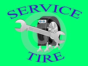 Robot-wheel logo of the service center