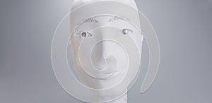 Robot white head face A.I. 3d-illustration