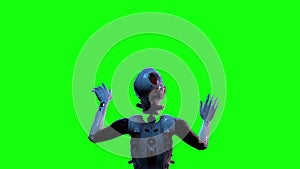 Robot woman, sci-fi woman animation of the digital world of the future of neural networks and the artificial intelligence