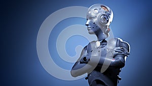 Robot woman, sci-fi woman artificial intelligence
