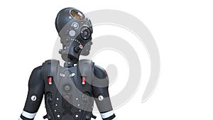 Robot woman, sci-fi woman digital world of the future of neural networks and the artificial