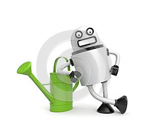 Robot Worker with watering can
