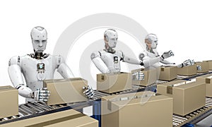 Robot working with carton boxes