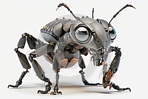 Robotic Ant on White Background for Science Fiction Designs.