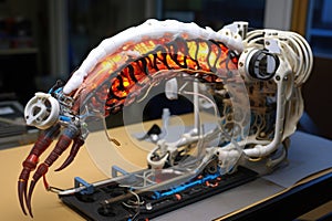 robotic arm assembling biohybrid robot components