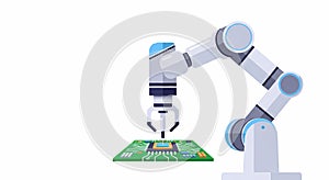 Robotic Arm Assembling Microchip on Circuit Board
