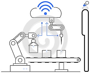Automated Robot Arm and Conveyor System Connected to Cloud Network for Smart Manufacturing