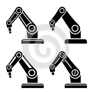 Robotic arm black symbol