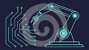 A Robotic Arm and Circuit Board, Symbolizing Automation, vector design Generative AI