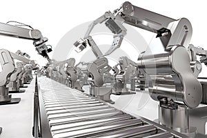 Robotic arm with conveyor line