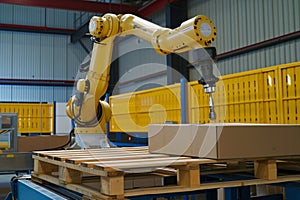 robotic arm with customizable end effector palletizing tools