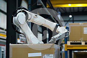 robotic arm with customizable end effector palletizing tools