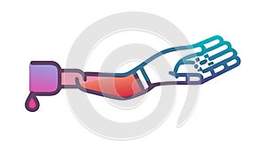 Robotic Arm Extending to Human Hand, Future of Human-Robot Interaction, vector design Generative AI