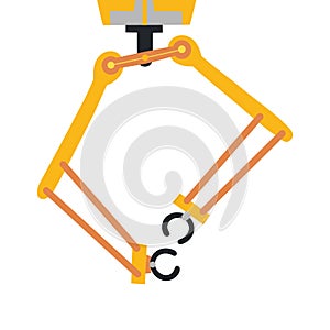 Robotic arm, hand. Vector robot icons set. Industrial technology and factory symbols. Flat illustration isolated on