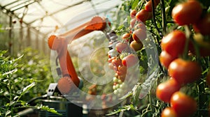The Automated Tomato Harvest. AI generated photo